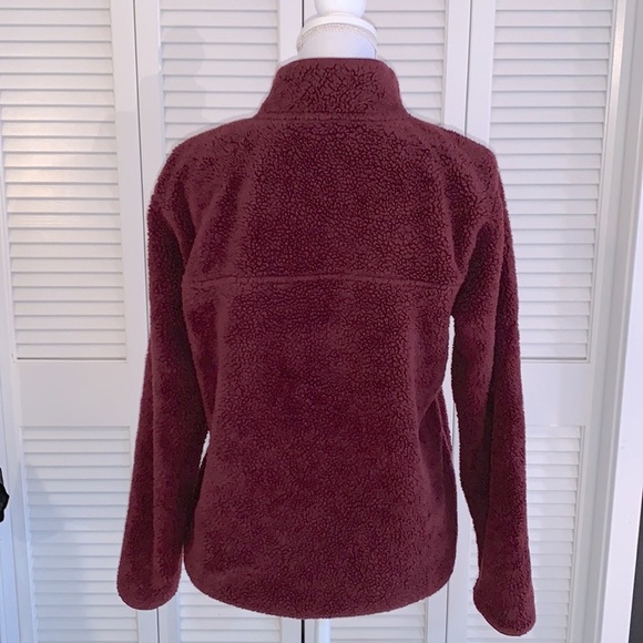 Eddie Bauer Quest Plush Snap Mock Pullover Fleece Jacket Women’s Wine Size Large - Picture 2 of 7